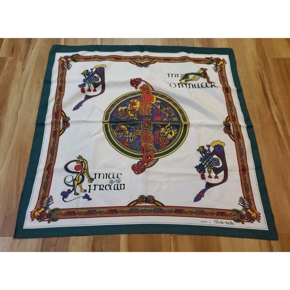 Irish Gaelic Inspired By The Book Of Kells Celtic Style Square Scarf